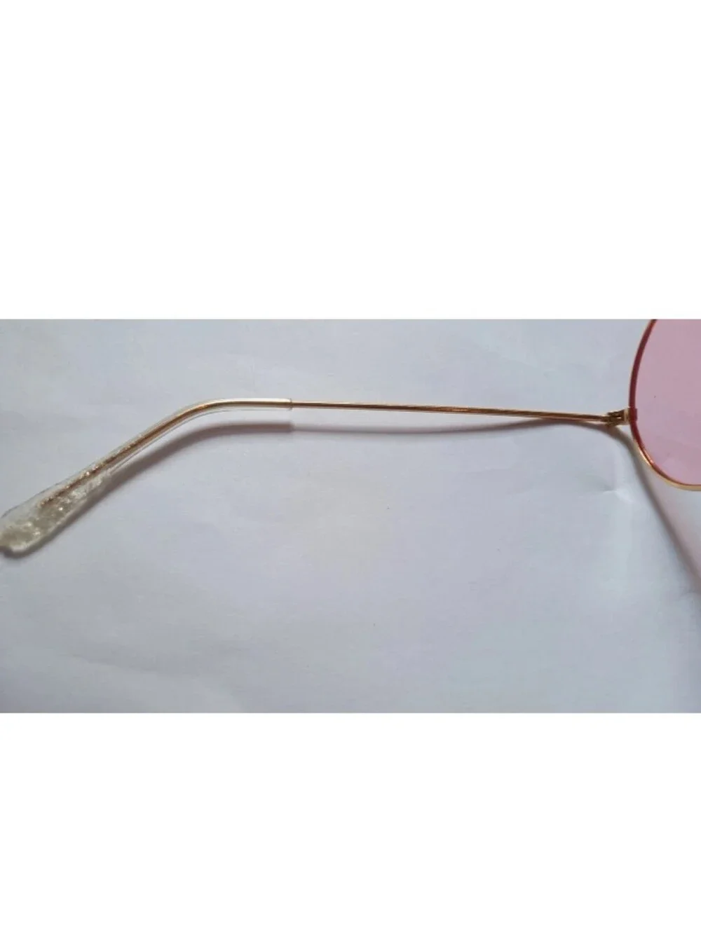 Women's Round Sunglasses Gold Metal Frame Pink Tinted Plastic Lenses Solid